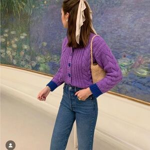 SOI Paris Purple and Blue Sweater